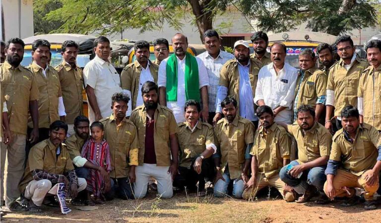 Khaki shirts distributed to motorists in Khammam