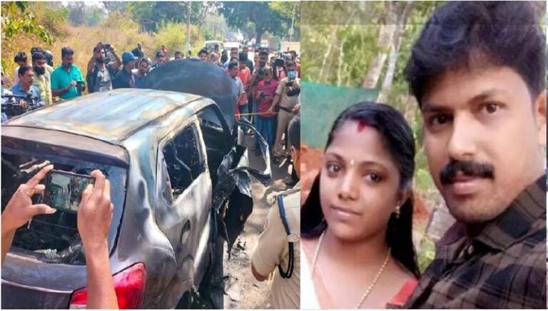 ఆసుపత్రికి తరలిస్తుండగా కారులో మంటలు చెలరేగాయి