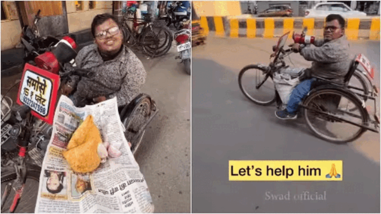 వైరల్ వీడియో | పారాలింపిక్ వ్యక్తి దాతృత్వం కోసం సమోసాలు విక్రయిస్తున్నాడు – నమస్తే తెలంగాణ