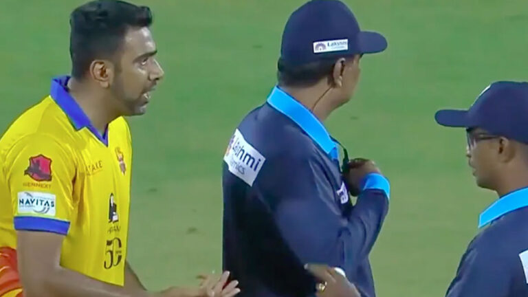 అదే బంతికి అశ్విన్ రెండోసారి రివ్యూ కోరాడు. TNPLలో ప్రమాదకర సంఘటనలు. వీడియో – నమస్తే తెలంగాణ