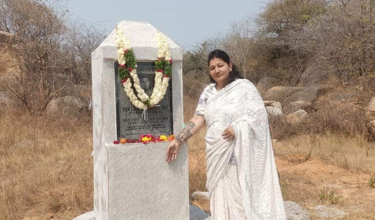 Squadron Leader Abhimanyu Rai’s mother pays tributes at crash site in Medak-Telangana Today